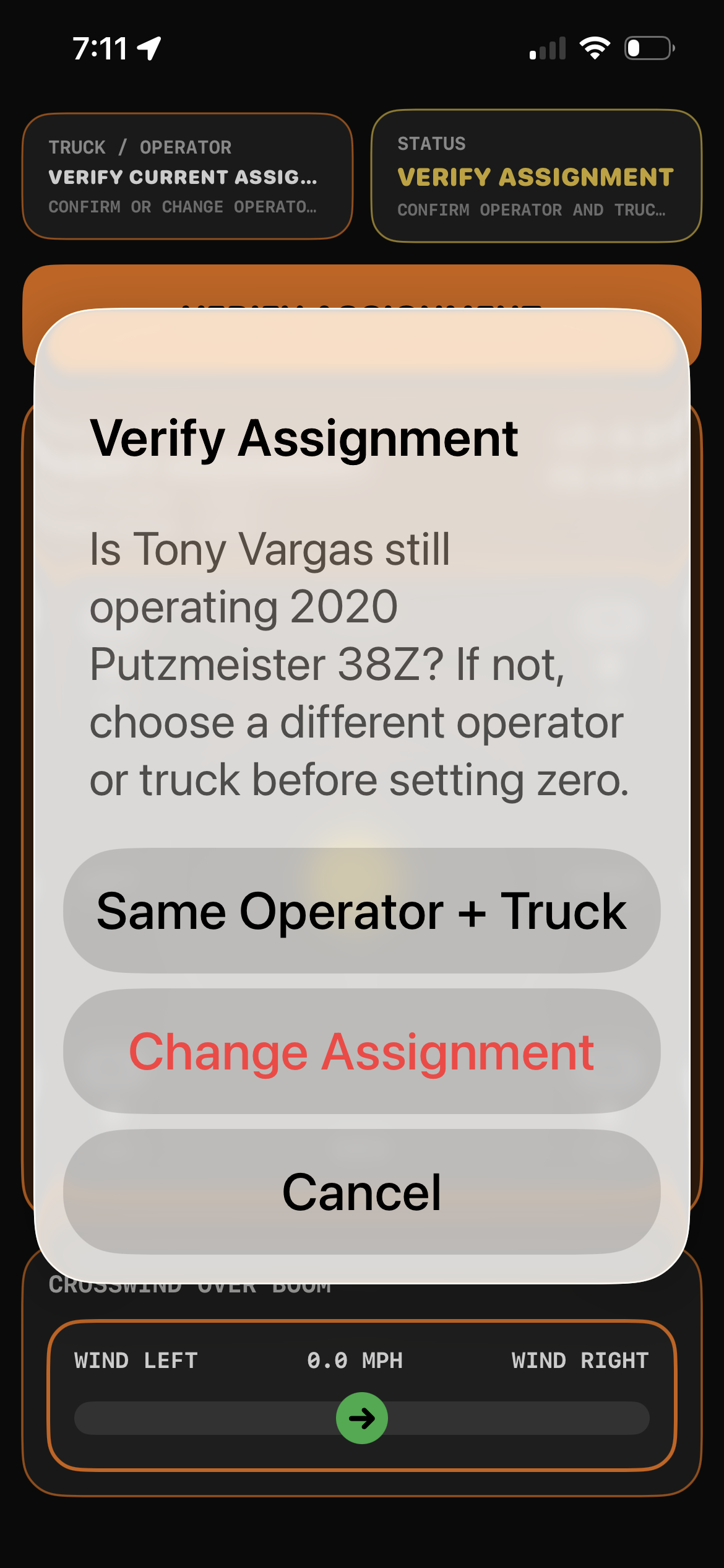 Pondus assignment verification on iPhone